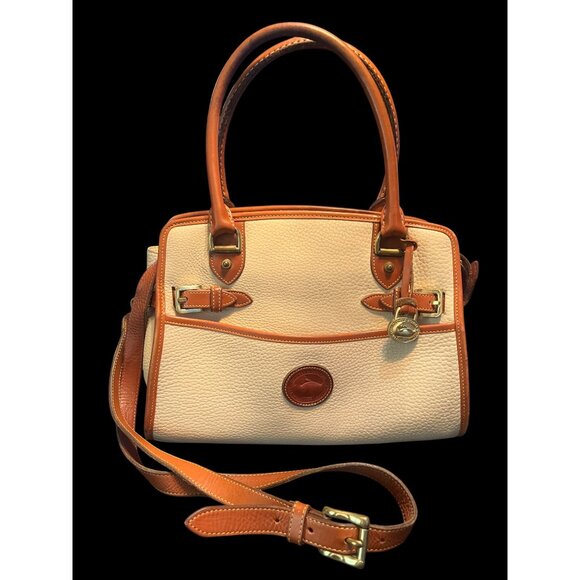 Vtg Dooney & Bourke Pebble Leather Double Handle Handbag Shoulder Bag Satchel Bo - Picture 7 of 12